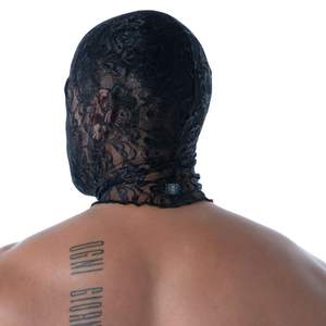 Masque intégral en cuir noir pour homme, style fetish, avec dentelle fluide et design sexy à bouche ouverte, pour clubbing - Product Image 5
