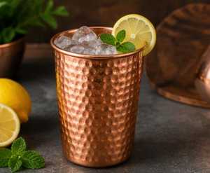 Handmade Hammered Copper <b>Drinking</b> Cup Vintage Style Eco-Friendly for Dining Use Premium Copper <b>Glasses</b> Ayurvedic Water Cup - Product Image 5