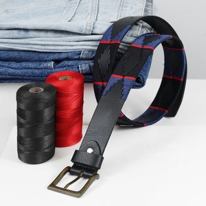 Ceinture en cuir polo durable avec boucle argentée, broderie multicolore, anti-poussière, unisexe, avec logo personnalisé - Product Image 6