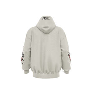 Men Beige Racing <b>Checkered</b> <b>Flag</b> Flame Print Hooded2026 Sweatshirt Streetwear Pullover Hoodie with Pocket 2026 - Product Image 2