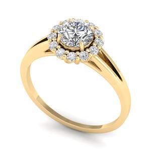 Bague de fiançailles minimaliste REYES en or jaune 14 carats plaqué rhodium, diamant certifié IGI, haute qualité, cadeau pour femme - Product Image 2