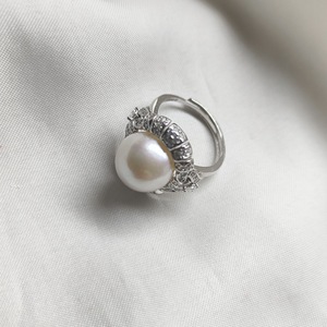 แหวนเงินแท้ S925 สไตล์เรโทร ประดับมุกทรงกลมขนาดใหญ่ 11-12 มม. คุณภาพสูง แหวนมุกสะอาด คุณภาพดี ประเภทสินค้า แหวนเพชร - Product Image 4