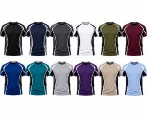 Camiseta Deportiva Azul Marino para Hombre, Manga Corta, Cuello Redondo, Secado Rápido, Corte Regular, Tejido de Poliéster, Diseño Estampado, 220g - Product Image 6