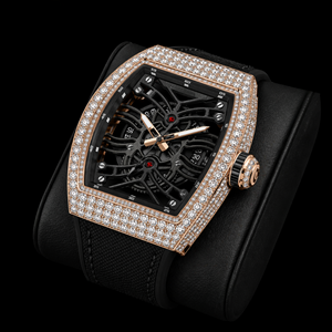 Reloj de Lujo con Diamantes Esqueletizados, Oro Rosa, Totalmente Pavimentado, Automático, Diseño de Accesorio de Muñeca Impresionante - Product Image 1