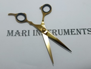 Tijeras de Peluquería MARI INSTRUMENTS, Color Dorado Titanio, para Diestros, Tijeras de Estilismo para Barbería - Product Image 4