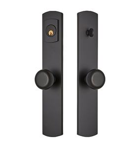 มือจับประตูเหล็กสีดำแบบคู่ สำหรับบ้าน โรงแรม สำนักงาน ปรับแต่งได้ พร้อมอุปกรณ์ประตูแบบมีช่องส่องและแบบปิดสนิท - Product Image 1