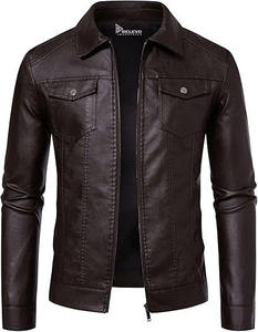 Nueva Chaqueta de Motociclista Acolchada con Logotipo Frontal y Cuello Alto de Cuero Sintético Negro para Hombre, Diseño Premium, Resistente al Viento - Product Image 4