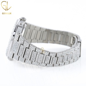 Montre pour homme de qualité supérieure, entièrement sertie de diamants Moissanite D VVS, cadran coussin style Hip Hop, passe le testeur de diamants - Product Image 5