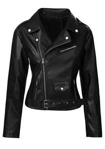 Hot Selling 2026 <b>Winter</b> Women's Burgundy PU Leather Jacket High Quality Full-Grained Leather Quick Dry 100% Polyester Filling - Product Image 4