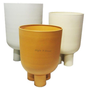 Macetero de pie de hierro con recubrimiento de polvo, duradero, multiusos, para interiores, con drenaje - Product Image 3