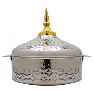 หม้ออุ่นอาหารทรงกลมโลหะคุณภาพพรีเมียม งานแฮนด์เมด ดีไซน์หรูหรา รุ่นใหม่ - Product Image 4