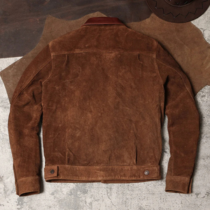Veste en daim pour homme, vêtement d'extérieur tendance, finition douce, fabrication OEM personnalisée, service d'échantillons disponible en gros - Product Image 5