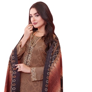 AAFREEN <b>Bin</b> Hameed Aafreen Volume Daily Wears Pakistani Indian Shalwar Kameez Suits on Viscose Lawn Fabric Cotton for Adults - Product Image 1