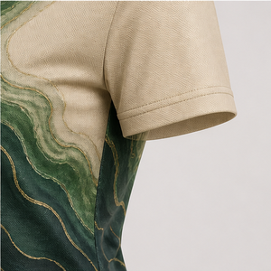 Polo Personalizado para Mujer, Color Verde Bosque Arena, con Diseño de Olas, de Secado Rápido, Transpirable, Manga Corta, Uniforme de Golf de Alto Rendimiento, WPS-0887 - Product Image 5