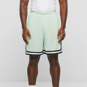 Men's Light Green Basketball Shorts Elastic Waist Breathable Regular Fit Solid Color Summer Sports Wear - Product Image 1