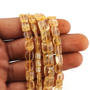 Cuentas rectangulares de citrino natural, cuentas de piedras preciosas, hilo de cuentas de citrino liso para la fabricación de joyas, suministros a precio mayorista al por mayor. - Product Image 4