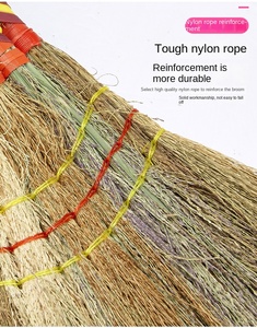 Vassooura de grama natural para saneamento Hand-Woven vassooura ecológica com material degradável para varrer estrada e limpeza ao ar livre - Product Image 6