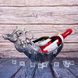 Cuenco Decorativo de Metal Hecho a Mano con Cabeza de Ciervo 38x23x22cm Escultura Animal Contemporánea para Mesa de Salón Diseño Artístico - Product Image 6