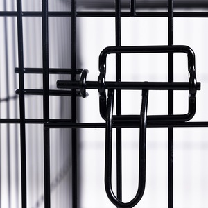 Petit transporteur pour chien d'intérieur, cadre métallique pliable avec plateau en plastique à fil d'acier, fonction respirante pour petits chiens, emballé - Product Image 2