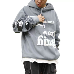 เสื้อฮู้ดพิมพ์ลายพัฟฟ์สไตล์ลำลองสำหรับผู้ชาย แฟชั่นทันสมัย สไตล์สตรีท สวมใส่สบาย - Product Image 2