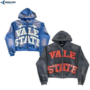 เสื้อฮู้ดซิปพิมพ์โลโก้ตามสั่ง ผู้ชาย ผ้าฝ้ายฟลีซ เสื้อกันหนาวมีฮู้ด สไตล์ลำลอง สตรีทแวร์ ขายส่ง - Product Image 5