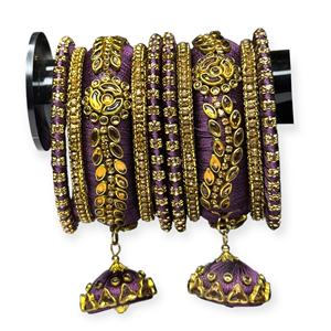 Ensemble de bracelets empilables tendance en perles d'imitation plaqué or violet, les plus vendus, pour mariage et occasions festives - Product Image 2