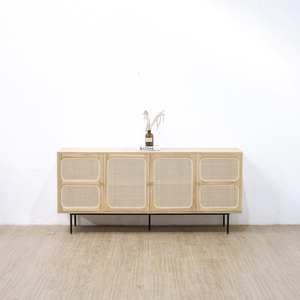 Aparador de Madera de Teca Sólida Nórdica OEM - Almacenamiento Contemporáneo Minimalista para Cocina, Dormitorio, Comedor y Salas de Estar - Product Image 1