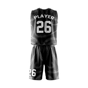 Ensemble d'uniformes de basketball personnalisés : Maillot sans manches et short, impression par sublimation, anti-humidité, logo et numéro d'équipe imprimés, tenue d'équipe - Product Image 6