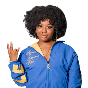 Sigma Gamma Rho Sorority Inc Reversible Windbreaker Women Blue Gold Lightweight <b>Zip</b> <b>Up</b> <b>Jacket</b> Casual Outerwear - Product Image 1