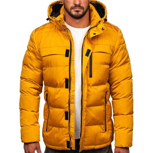 Chaqueta acolchada de invierno para hombre, chaqueta con capucha de poliéster 100% personalizada, con relleno de burbujas, impermeable, venta al por mayor - Product Image 4