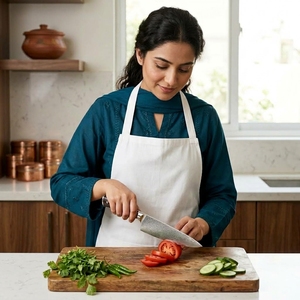 Cuchillo de Chef de Acero de Damasco, Hoja de Acero con Patrón, Mango de Madera Cómodo, Cuchillo de Cocina Profesional Hecho a Mano, Alto Rendimiento - Product Image 5