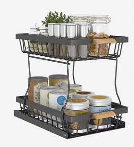 OEM/ODM Étagère de rangement coulissante double niveau pour cuisine vietnamienne, organisateur de plan de travail et d'évier sur pied pour usage domestique - Product Image 1