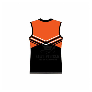 Kit d'uniformes de cheerleading personnalisés, rouge, blanc, noir, impression par transfert thermique, adolescents/enfants, strass, service OEM - Product Image 2