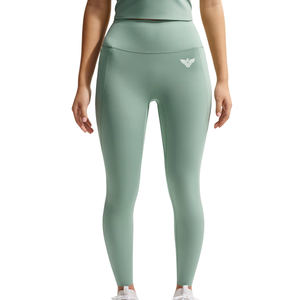 Pantalon de yoga décontracté taille haute vert sauge pour femme, extensible, léger, avec poches, idéal pour la gym, le fitness, la course et l'entraînement, anti-humidité - Product Image 1