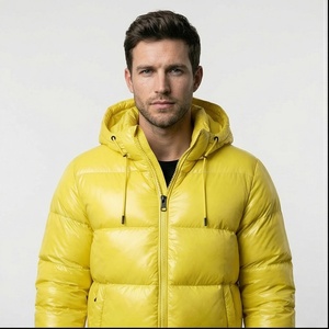 เสื้อแจ็คเก็ตกันลมผ้าคอตตอนบุนวมสีพื้น, เสื้อโค้ทผ้าแคนวาสสำหรับตกแต่งขนเฟอร์ฤดูหนาวของผู้ชาย - Product Image 1