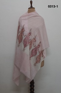 100% <b>Wool</b> With Fine Embroidery <b>Shawls</b> Or Scarf - Product Image 2