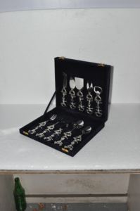 Juego de cubiertos de acero inoxidable plateado de 5 piezas con acabado pulido espejo, estilo cabezal de caballo, para eventos y fiestas - Product Image 2