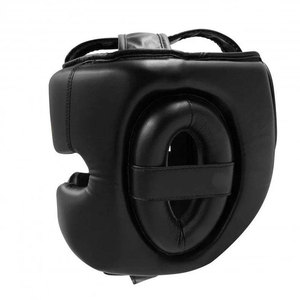 Protège-tête de boxe en cuir PU noir, équipement de protection pour adultes, unisexe, utilisation universelle - Product Image 2