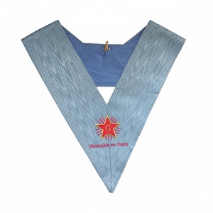 Collier de Maître Vénérable. Inscription Blazing Star, Collier de Maçon de Rite Français, Embellissement de Maçonnerie pour Officier avec Perles - Product Image 1