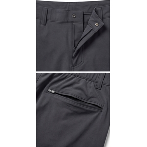 Pantalon décontracté pour homme, gris foncé, léger, uni, coupe droite, taille élastique, fermeture éclair, poches latérales, respirant, polyester/nylon - Product Image 4