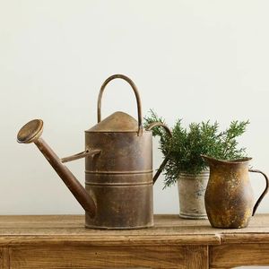 Handmade metal watering can unique artisan piece for watering indoor outdoor plants long spout decorative finish - Product Image 6