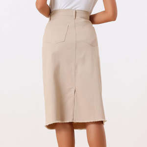 Jupe en jean pour femme, taille haute, en coton respirant, grande taille, dernière collection, en vente en ligne à bas prix - Product Image 3