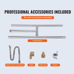 Braciere Rettangolare in Acciaio Inox 18x6 per Tavolo, Altezza 6 Pollici, 90.000 BTU, a Gas Propano - Product Image 2