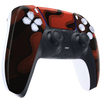 Pour boîtier de contrôleur PS5-EXtremeRate rouge noir Camouflage personnalisé bricolage façade et couverture de pavé tactile
