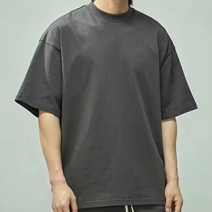Camiseta Oversize de Punto para Hombre, 220 GSM, Mezcla de Algodón Orgánico y Poliéster, Color Sólido, Unisex, Ropa Urbana Premium, Logotipo Personalizado OEM - Product Image 4