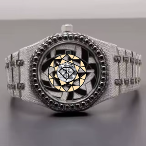 Reloj de Pulsera de Lujo con Diseño de Esqueleto Mecánico y Diamantes, de Acero Inoxidable, Analógico, con Logotipo Personalizable - Product Image 1