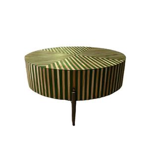 Mesa con Incrustaciones de Hueso de ILAHI, Diseño Moderno con Detalles de Ágata, Almacenamiento Portátil, Muebles para el Hogar - Product Image 1