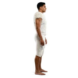 Men's American Football Jersey Set Sleeveless V-<b>Neck</b> <b>Padded</b> Mesh Uniform 72 White Athletic Fit All Seasons 100% Polyester Short - Product Image 4