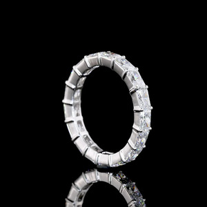 Bague de mariage de luxe en or 10K 14K 18K ou argent 925 935, sertie de diamants de laboratoire taille radiant, pour anniversaire et fiançailles - Product Image 4