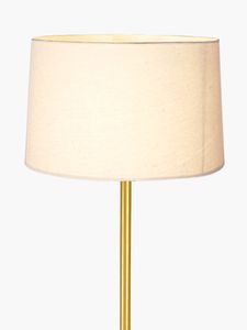 Modern Brass Finish KS International <b>Table</b> Lamp Fabric Shade Round Floor Lamp <b>Minimalist</b> Indoor Lighting for Bedroom Living Room - Product Image 2